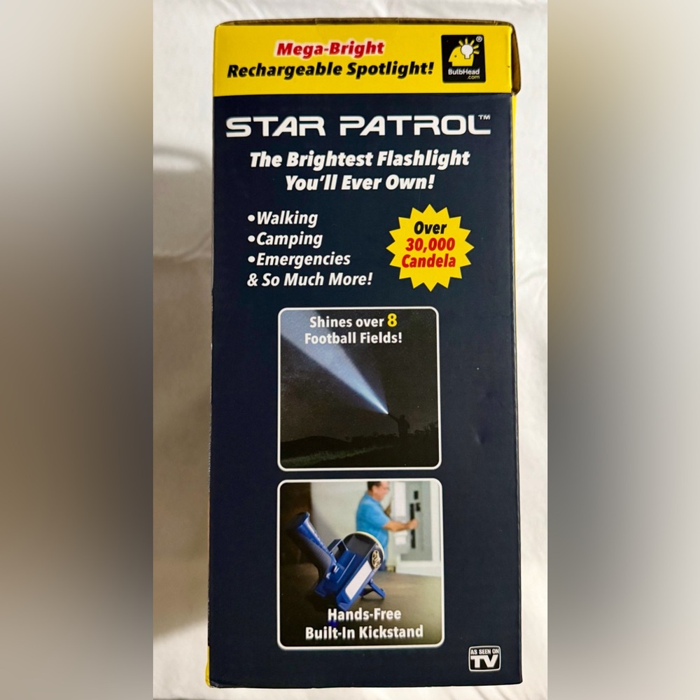 STAR PATROL Rechargeable Spotlight/Flashlight Brand New In Box.  VIRAL! - Picture 4 of 16